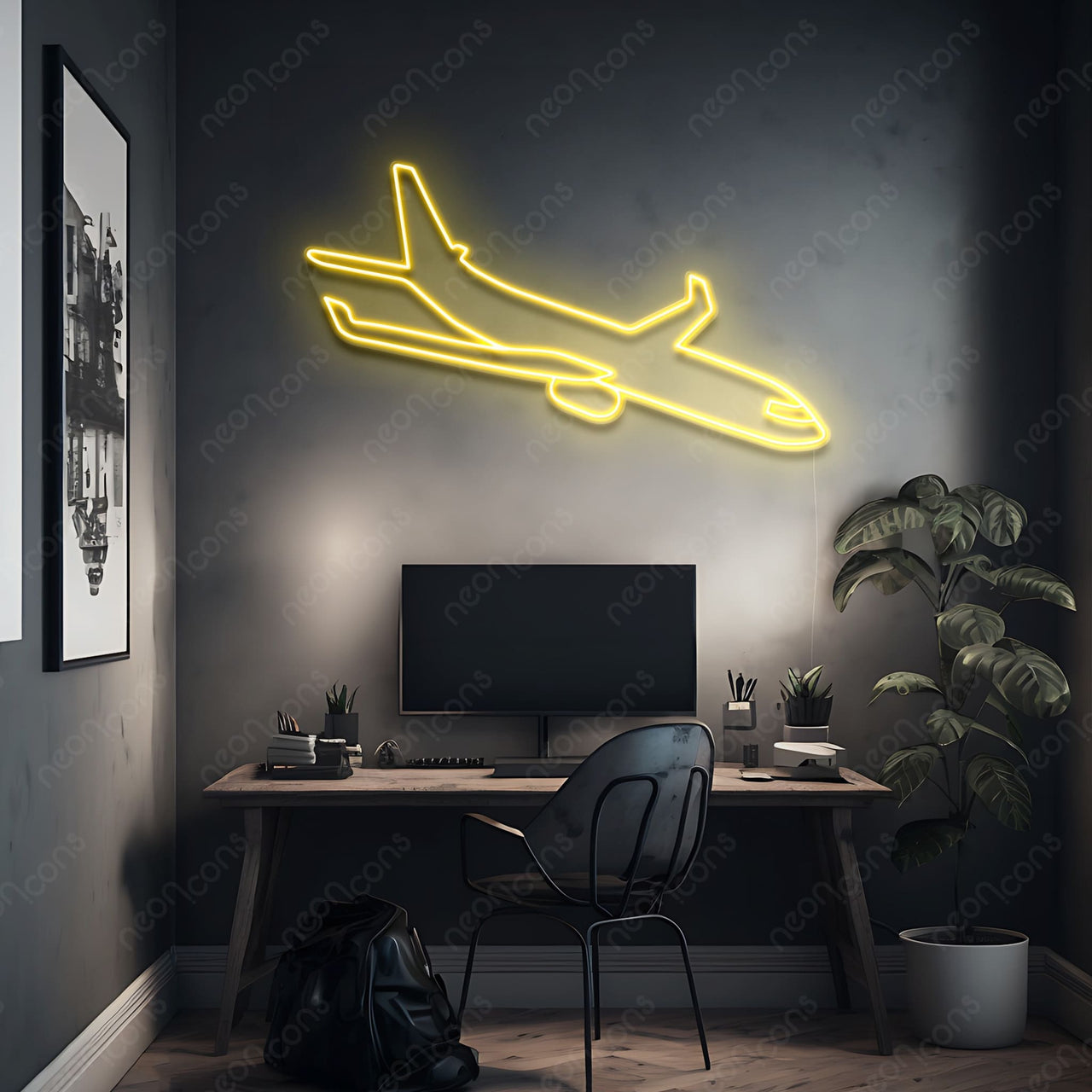 "Airplane" LED Neon by Neon Icons