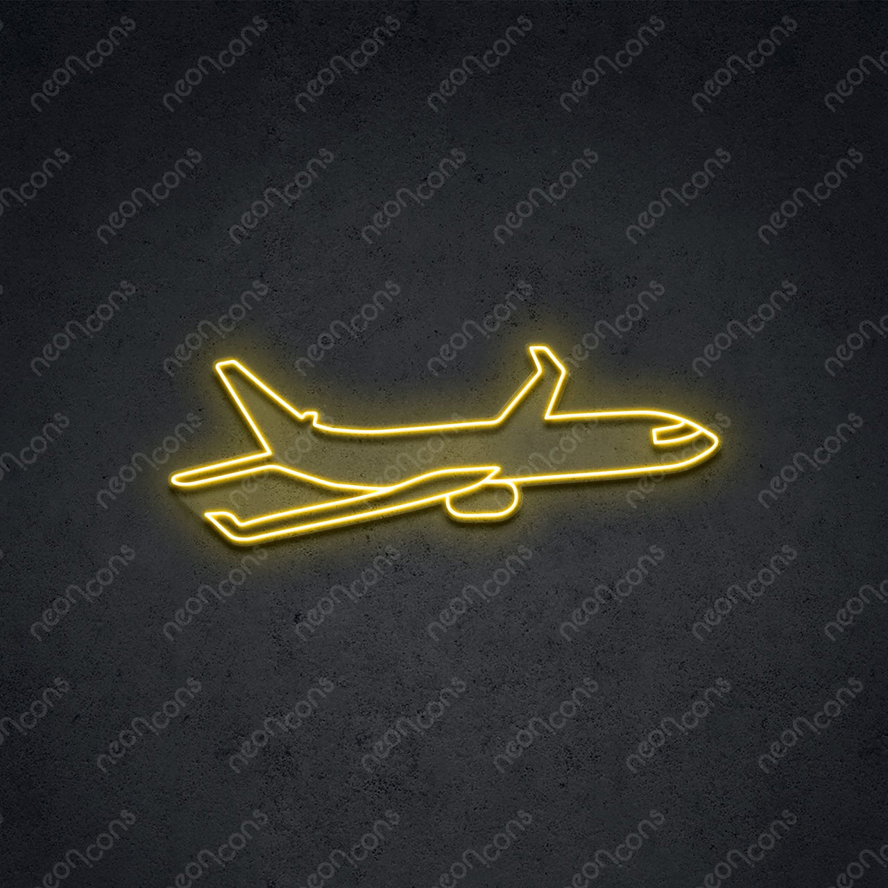 "Airplane" LED Neon 60cm (2ft) / Yellow / LED Neon by Neon Icons