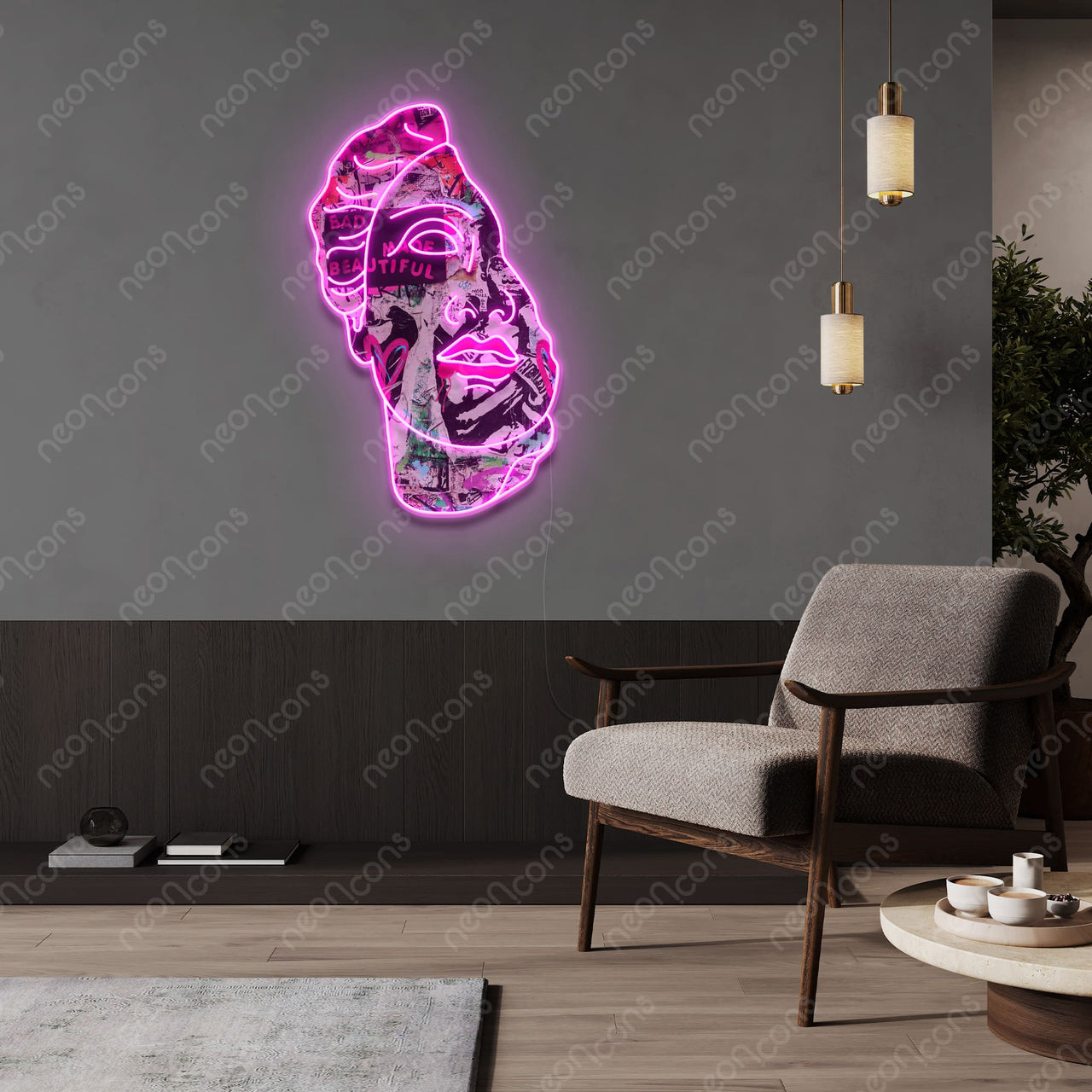 "Bad made Beautiful" LED Neon x Print by Neon Icons