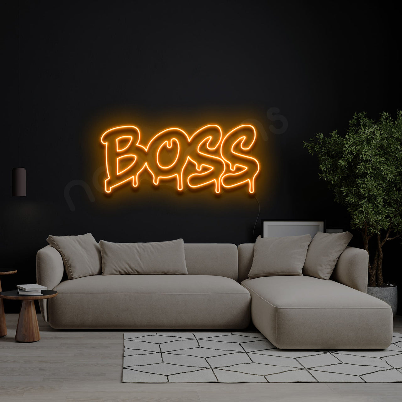"Boss" Neon Sign 60cm (2ft) / Orange / LED by Neon Icons