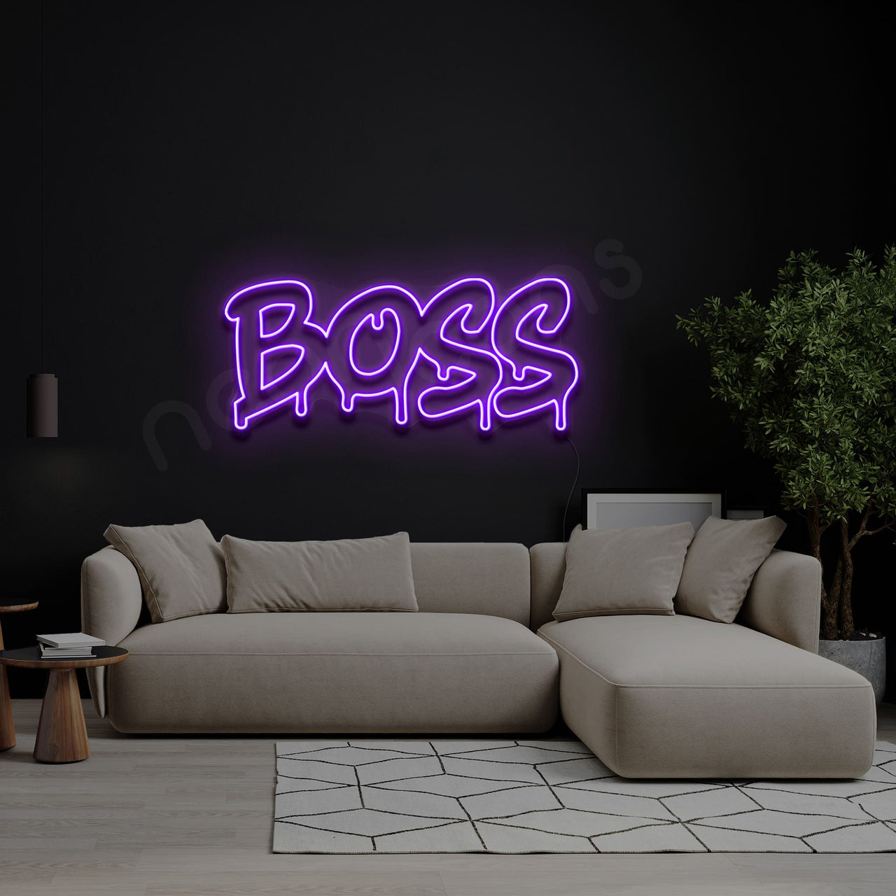 "Boss" Neon Sign 60cm (2ft) / Purple / LED by Neon Icons