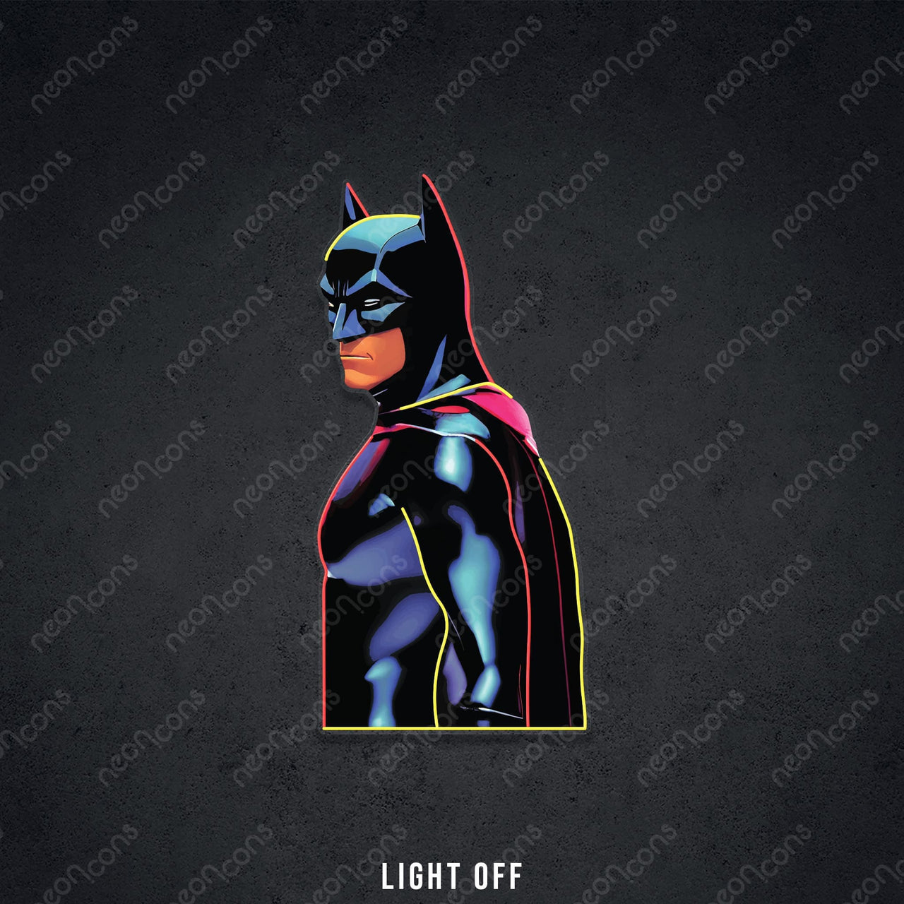 "Caped Crusader" Neon x Acrylic Artwork by Neon Icons