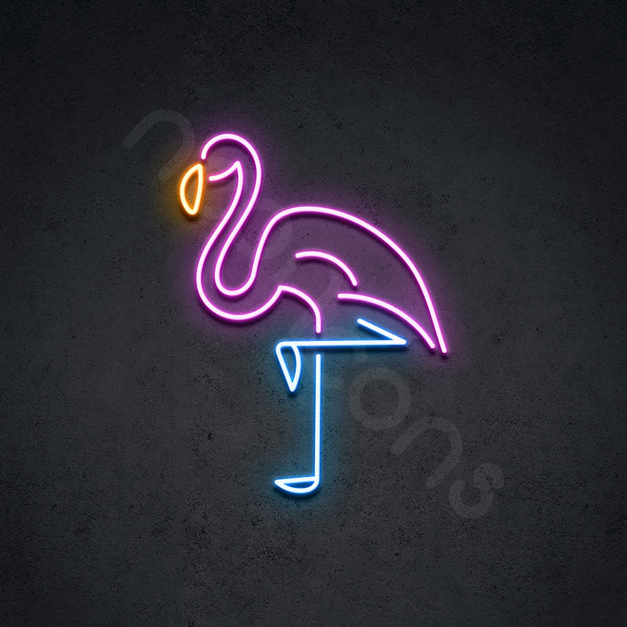 "Colored Flamingo" Neon Sign by Neon Icons