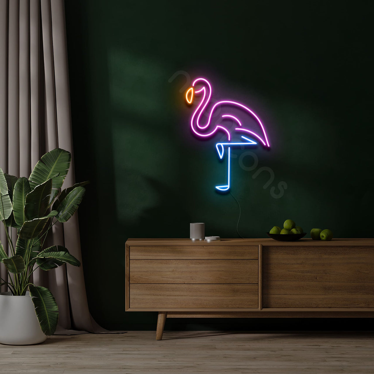 "Colored Flamingo" Neon Sign by Neon Icons