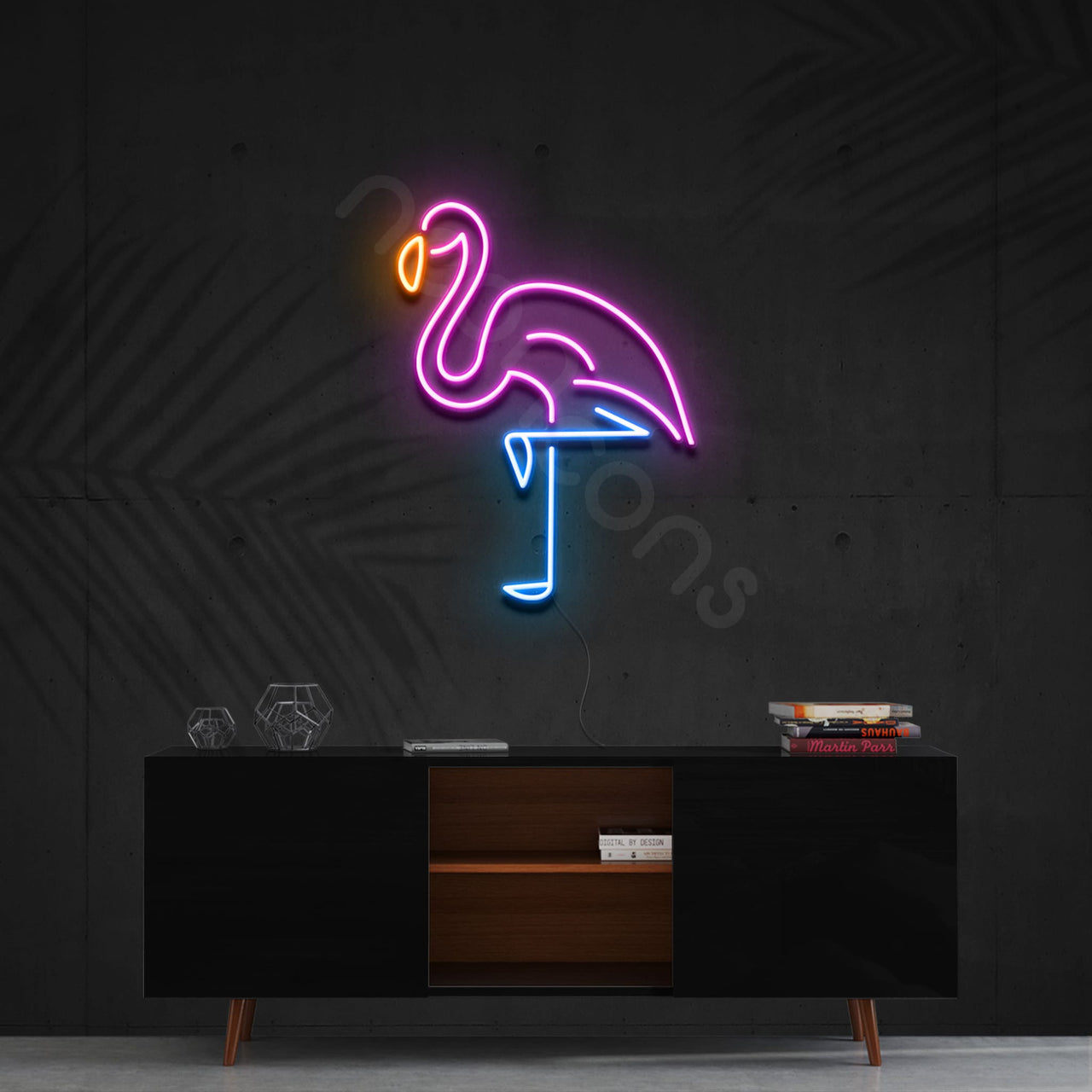 "Colored Flamingo" Neon Sign by Neon Icons