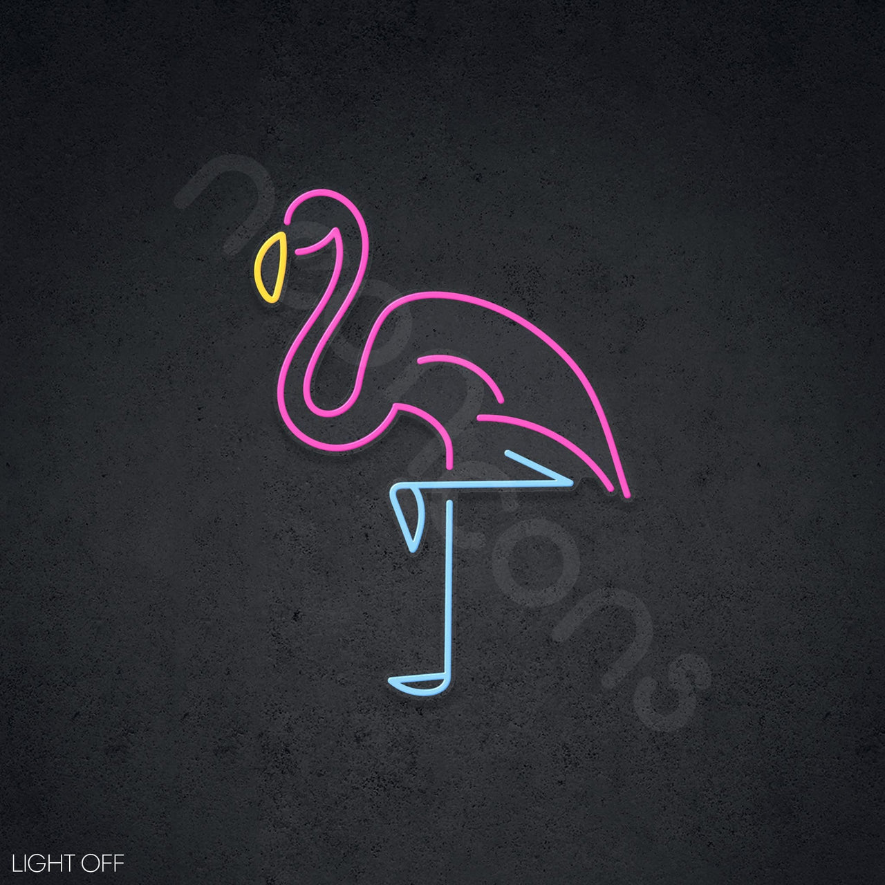 "Colored Flamingo" Neon Sign by Neon Icons