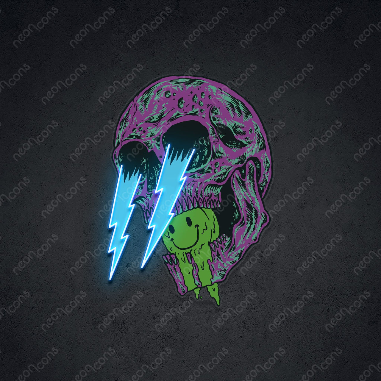 "Deadly Stare" LED Neon x Print 45cm (1.5ft) / Ice Blue / LED Neon x Print by Neon Icons