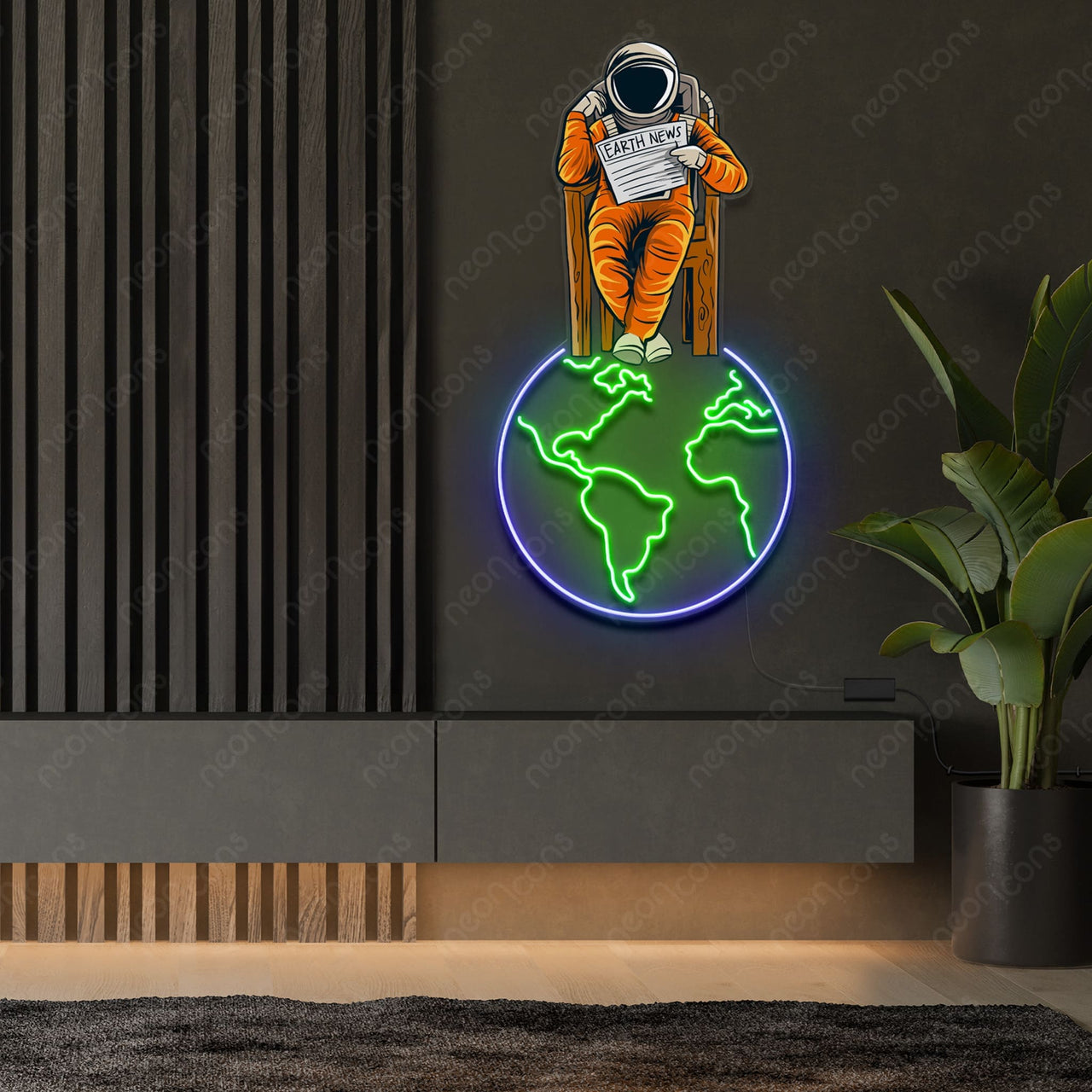 "Earth News" Neon x Acrylic Artwork by Neon Icons