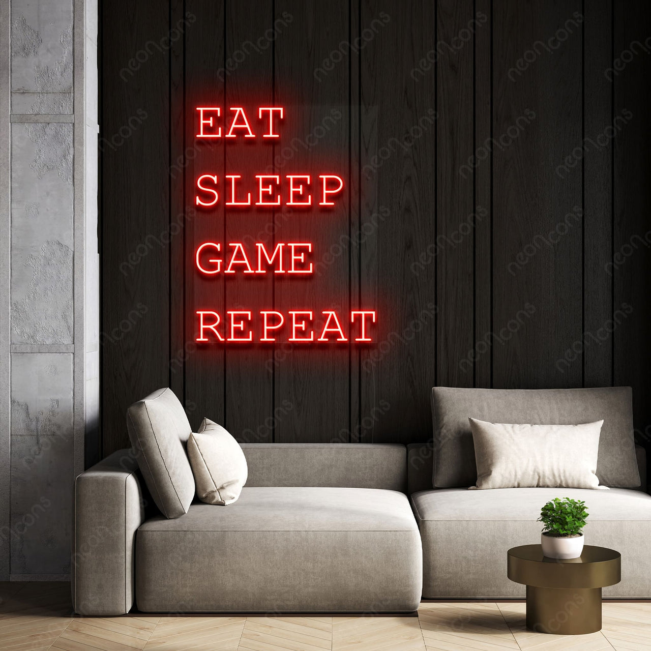 "Eat Sleep Game Repeat" LED Neon by Neon Icons