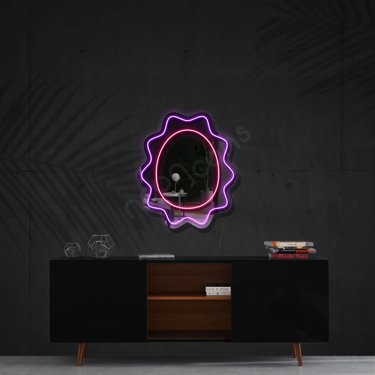 "Flower" LED Neon x Acrylic Mirror by Neon Icons