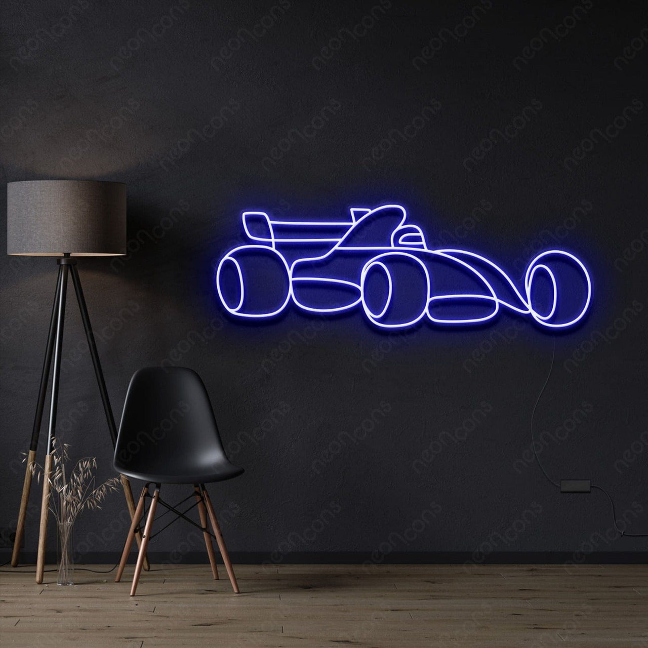 "Formula 1 Race Car" Neon Sign 60cm (2ft) / Blue / LED Neon by Neon Icons