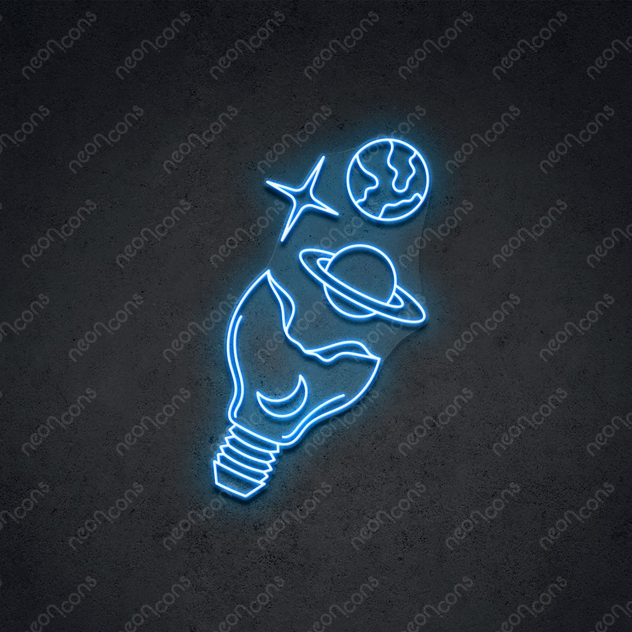 "Galactic Bulb" LED Neon 60cm (2ft) / Ice Blue / LED Neon by Neon Icons