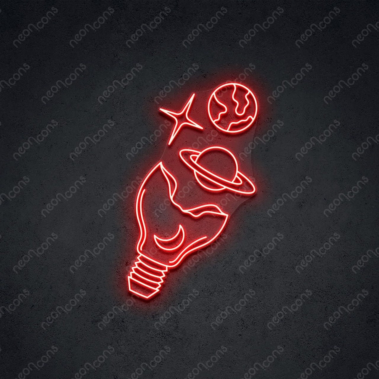 "Galactic Bulb" LED Neon 60cm (2ft) / Red / LED Neon by Neon Icons