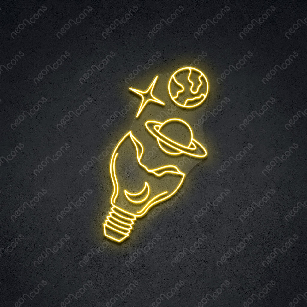 "Galactic Bulb" LED Neon 60cm (2ft) / Yellow / LED Neon by Neon Icons