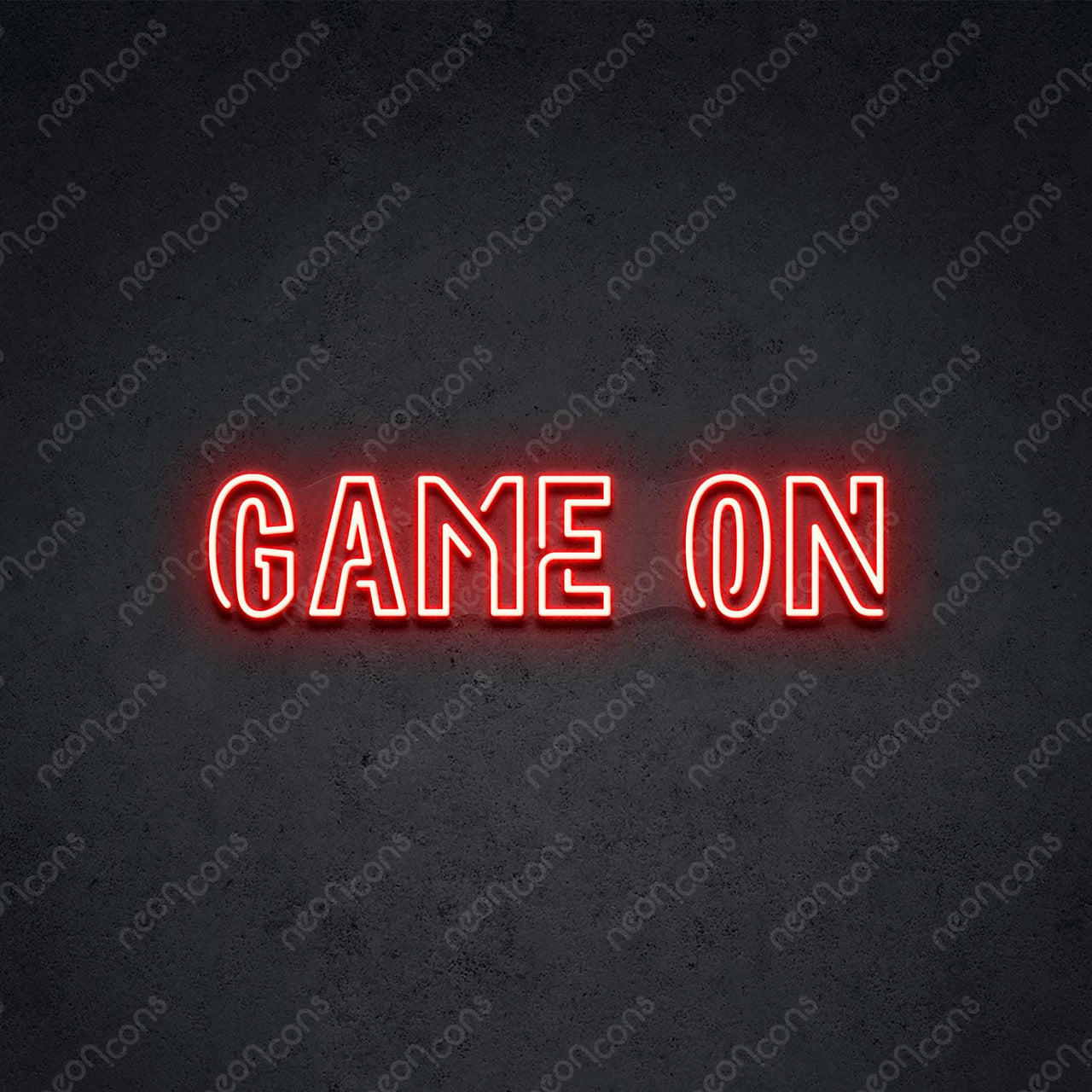 "Game On" Neon Sign 2ft x 0.55ft / Red / LED Neon by Neon Icons