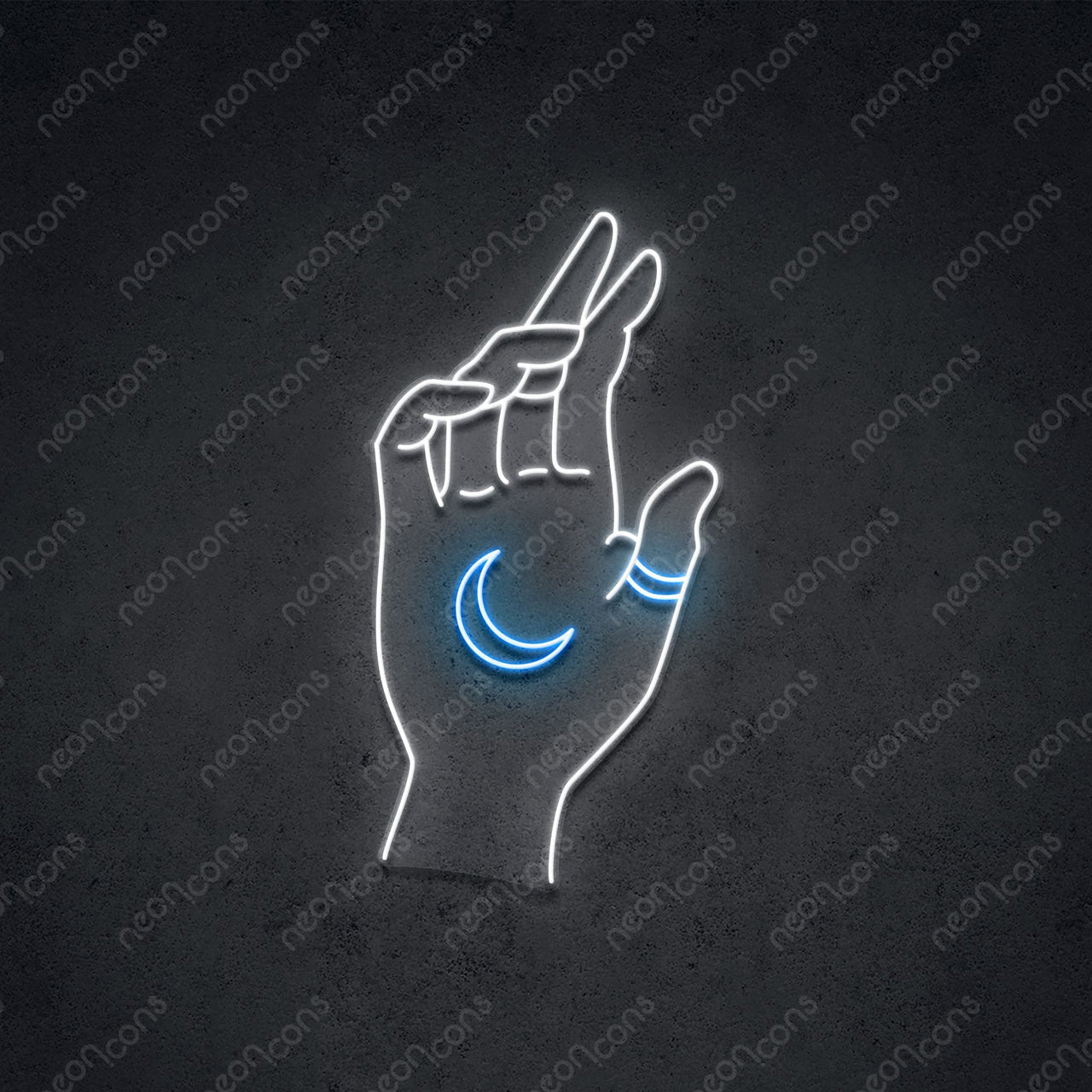 "Hand of Manifestation" LED Neon 60cm (2ft) / Ice Blue / LED Neon by Neon Icons