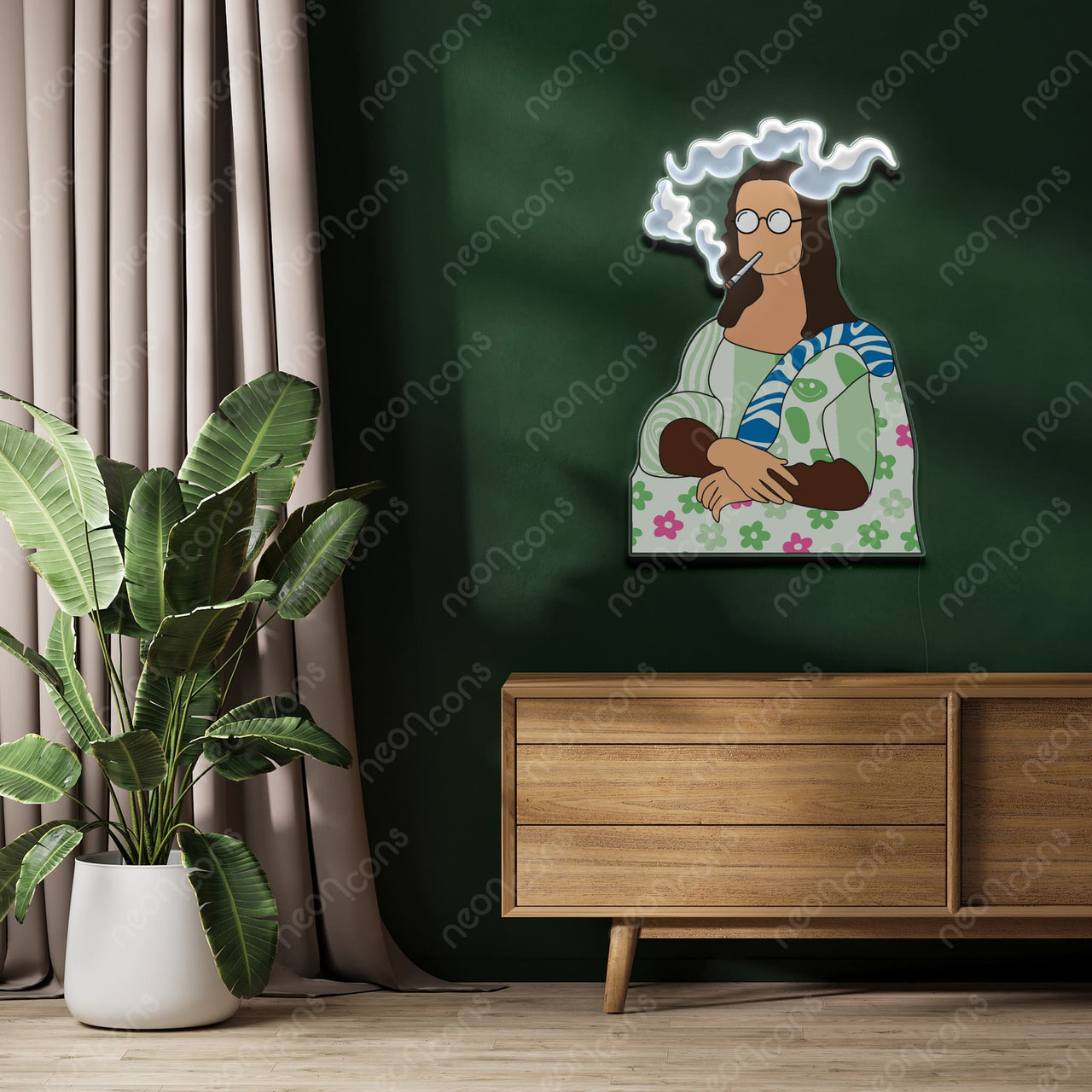 "Hippie Lisa" LED Neon x Print by Neon Icons