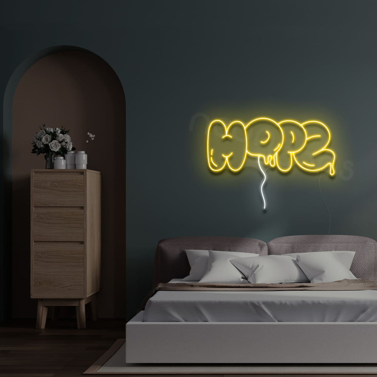 "Hope" Neon Sign 60cm (2ft) / Yellow / LED by Neon Icons