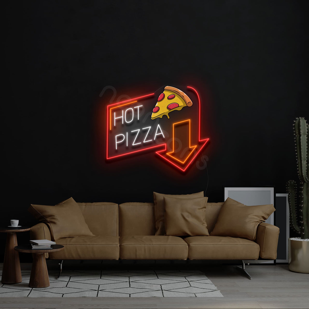 "Hot Pizza" LED Neon x Acrylic Print by Neon Icons