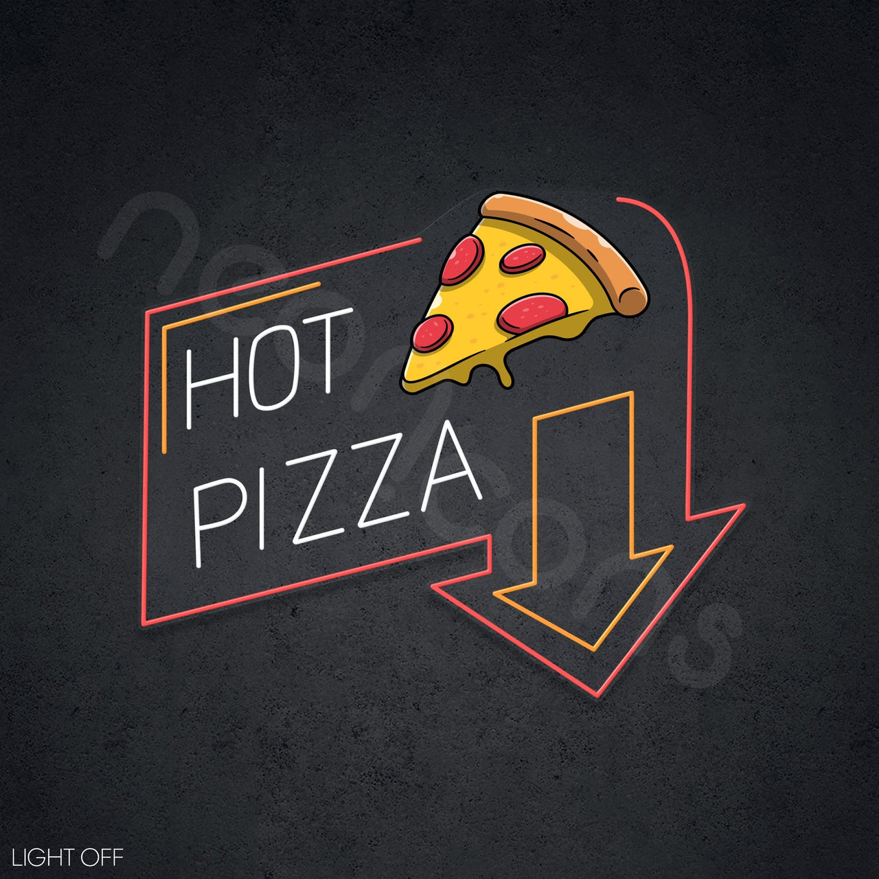 "Hot Pizza" LED Neon x Acrylic Print by Neon Icons