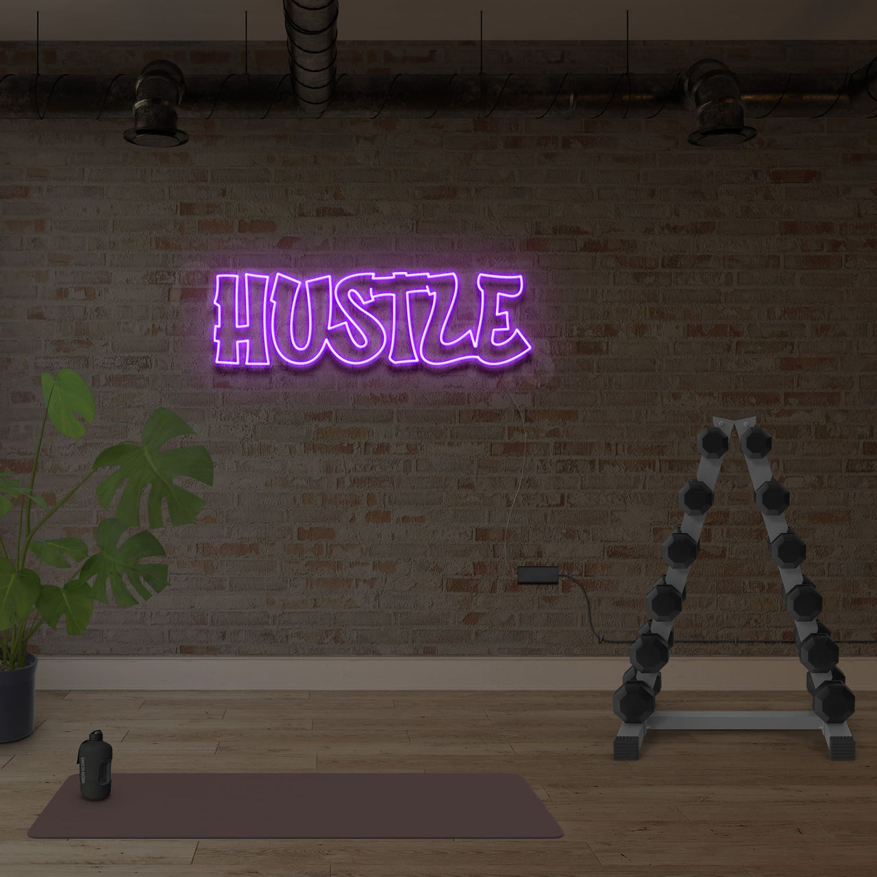 "Hustle" Neon Sign by Neon Icons