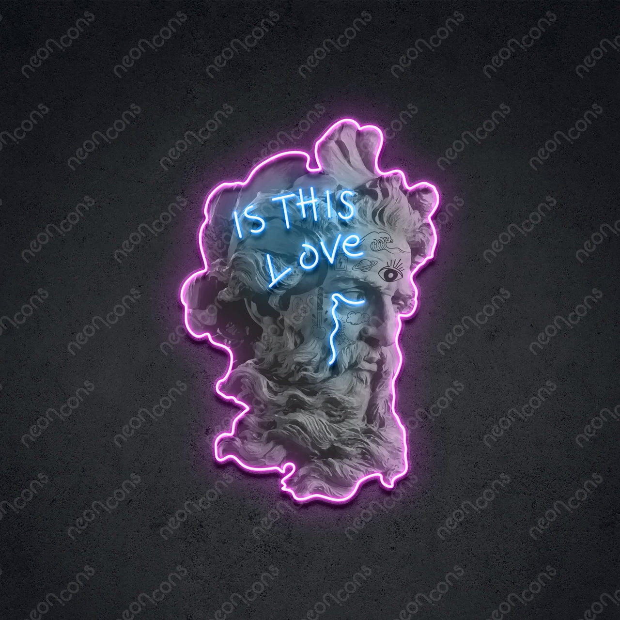 "Is This Love" LED Neon x Print 60cm (2ft) / Tattooed / LED Neon x Print by Neon Icons