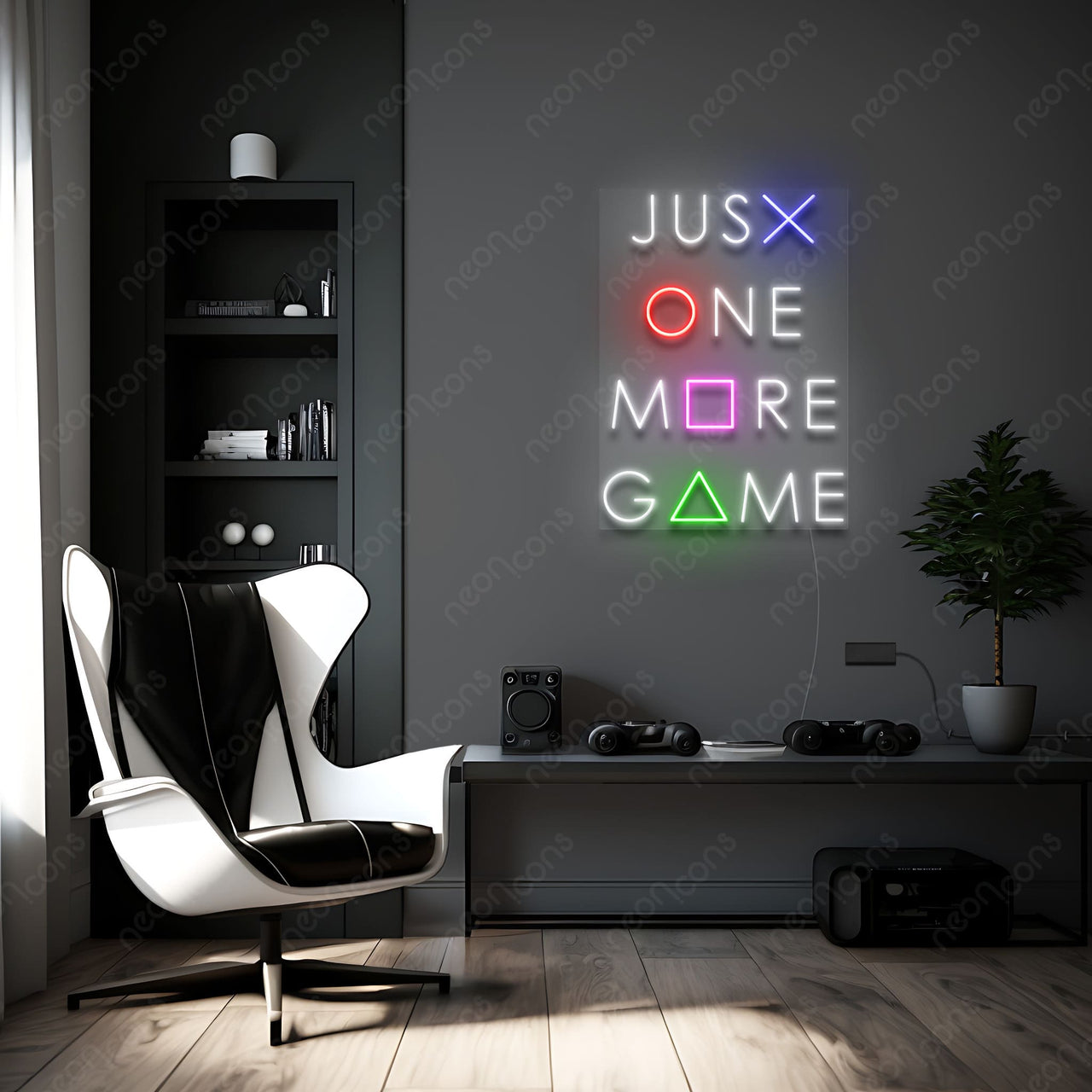 "Just One More Game" Neon Sign by Neon Icons