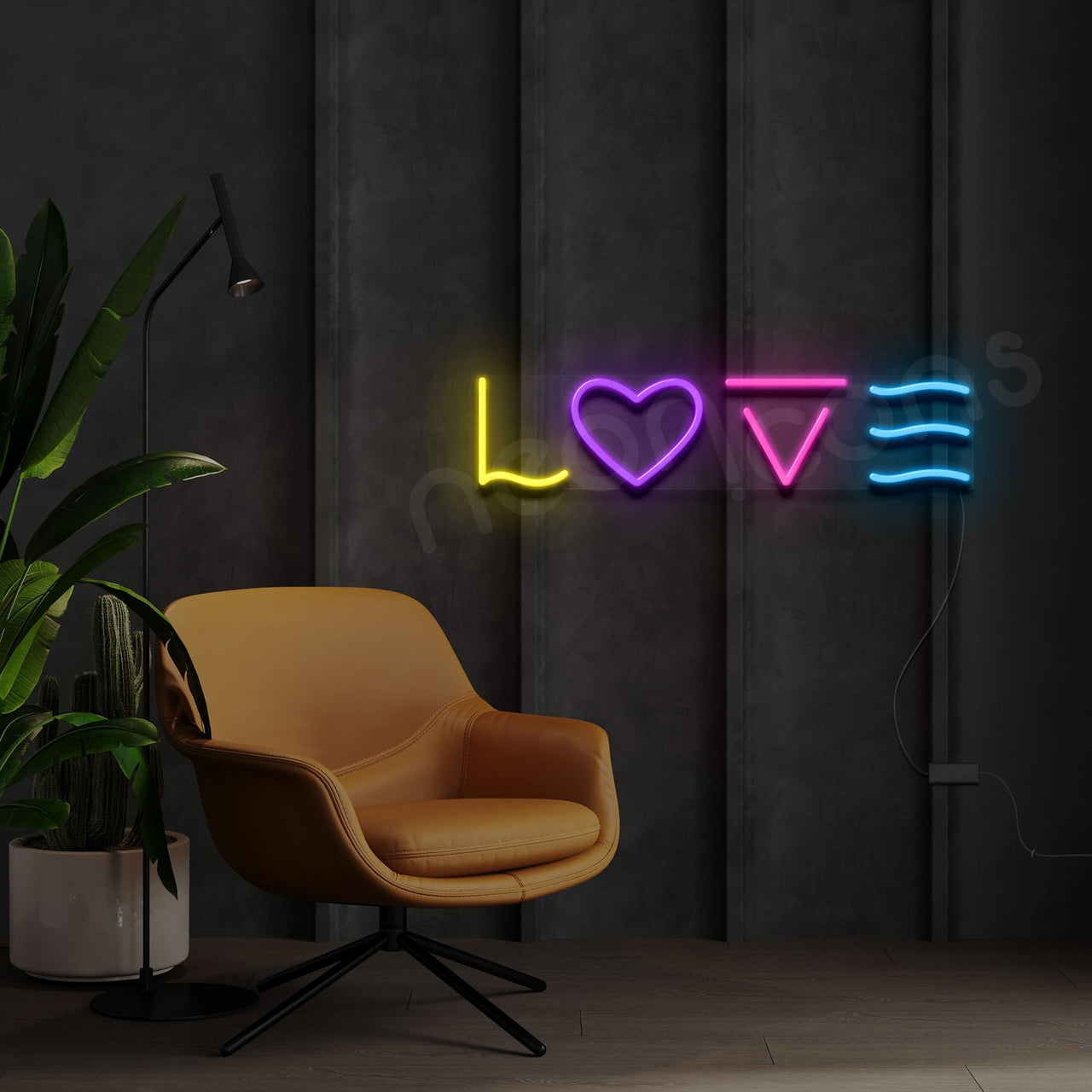 "L O V E" Multicolour Neon Sign by Neon Icons