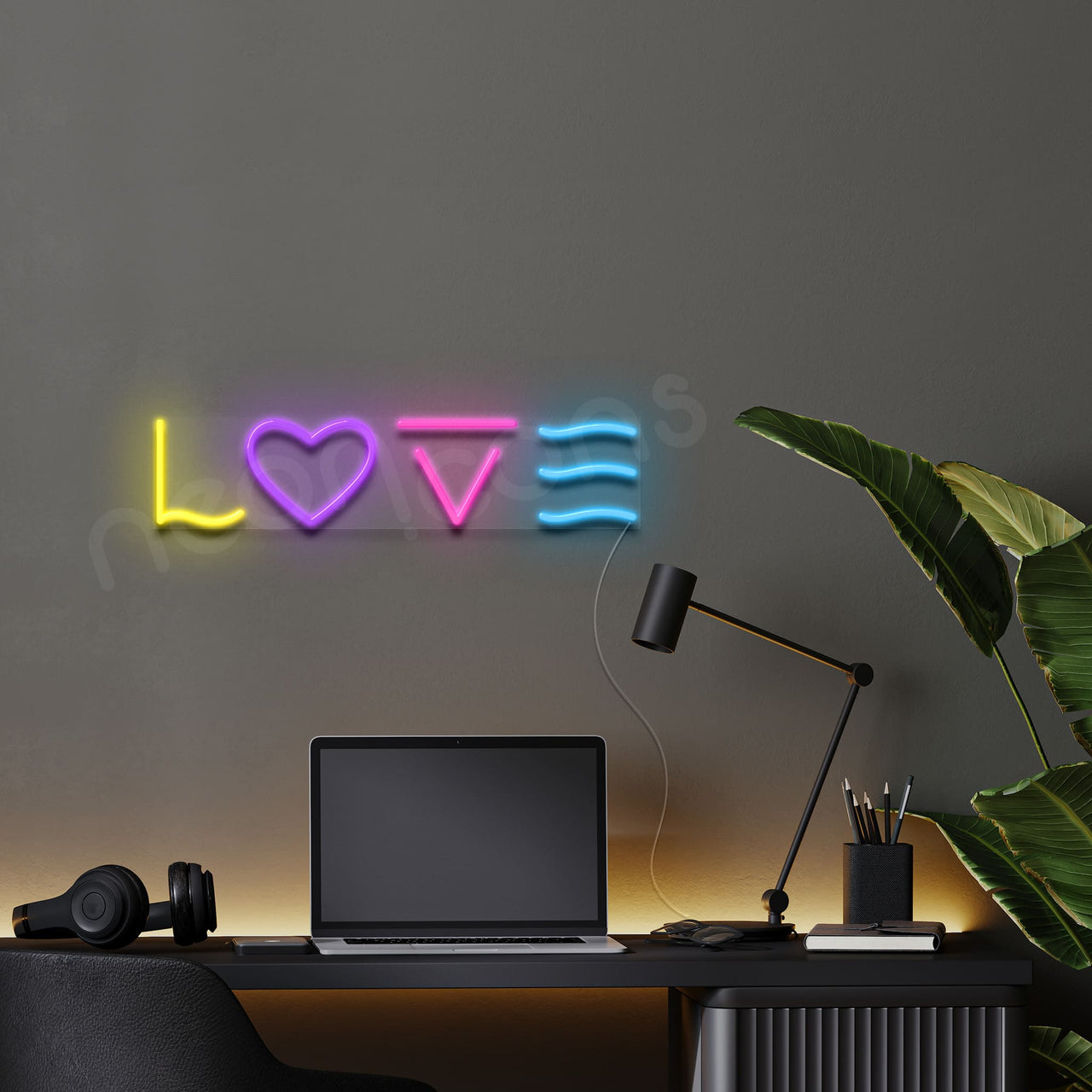 "L O V E" Multicolour Neon Sign by Neon Icons