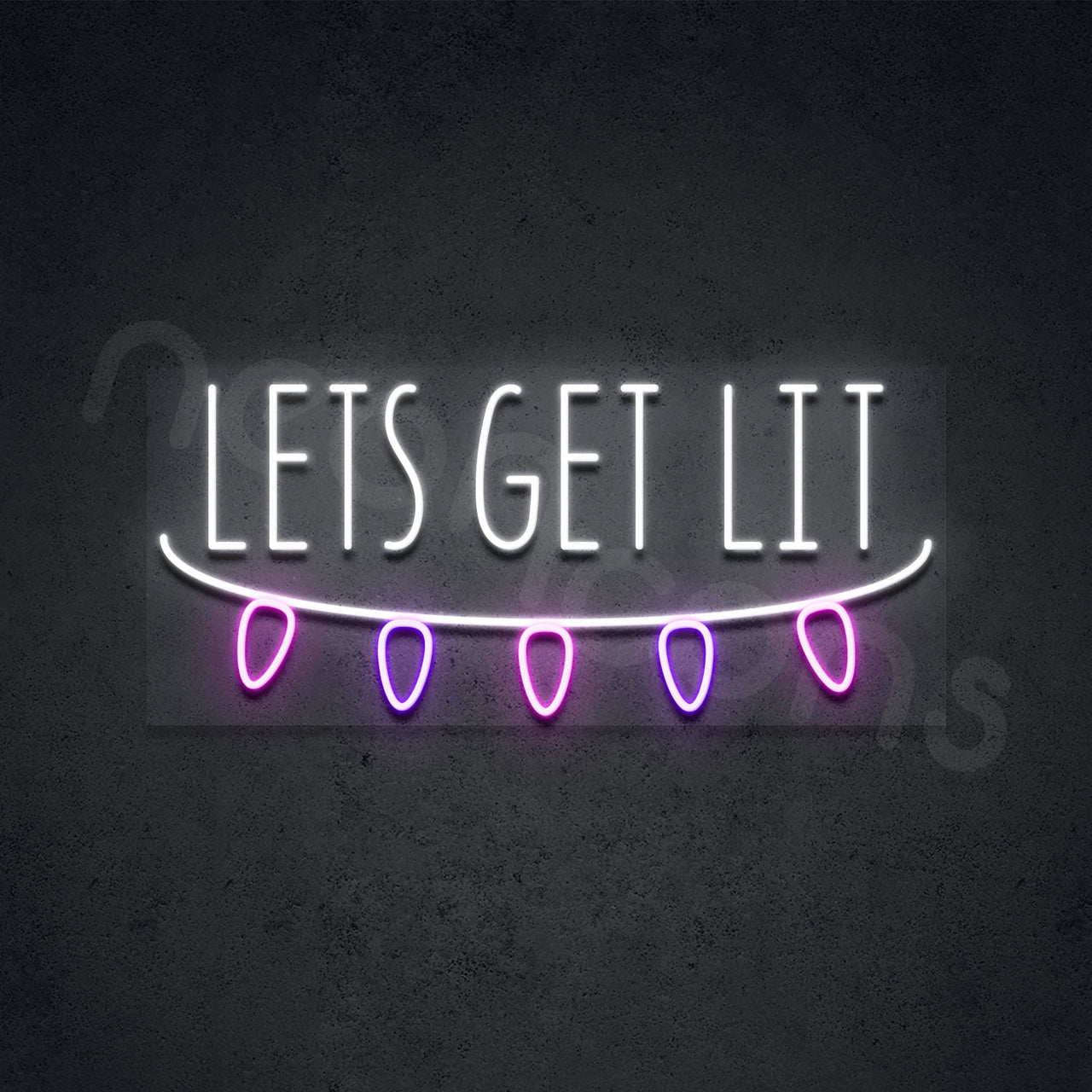 "Lets Get Lit" Neon Sign by Neon Icons