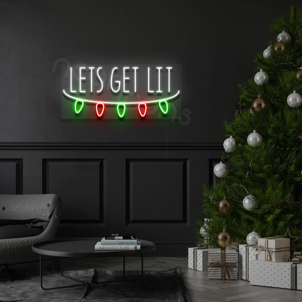 "Lets Get Lit" Neon Sign by Neon Icons