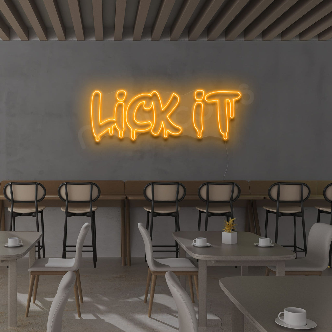 "Lick It" Neon Sign 60cm (2ft) / Orange / LED by Neon Icons