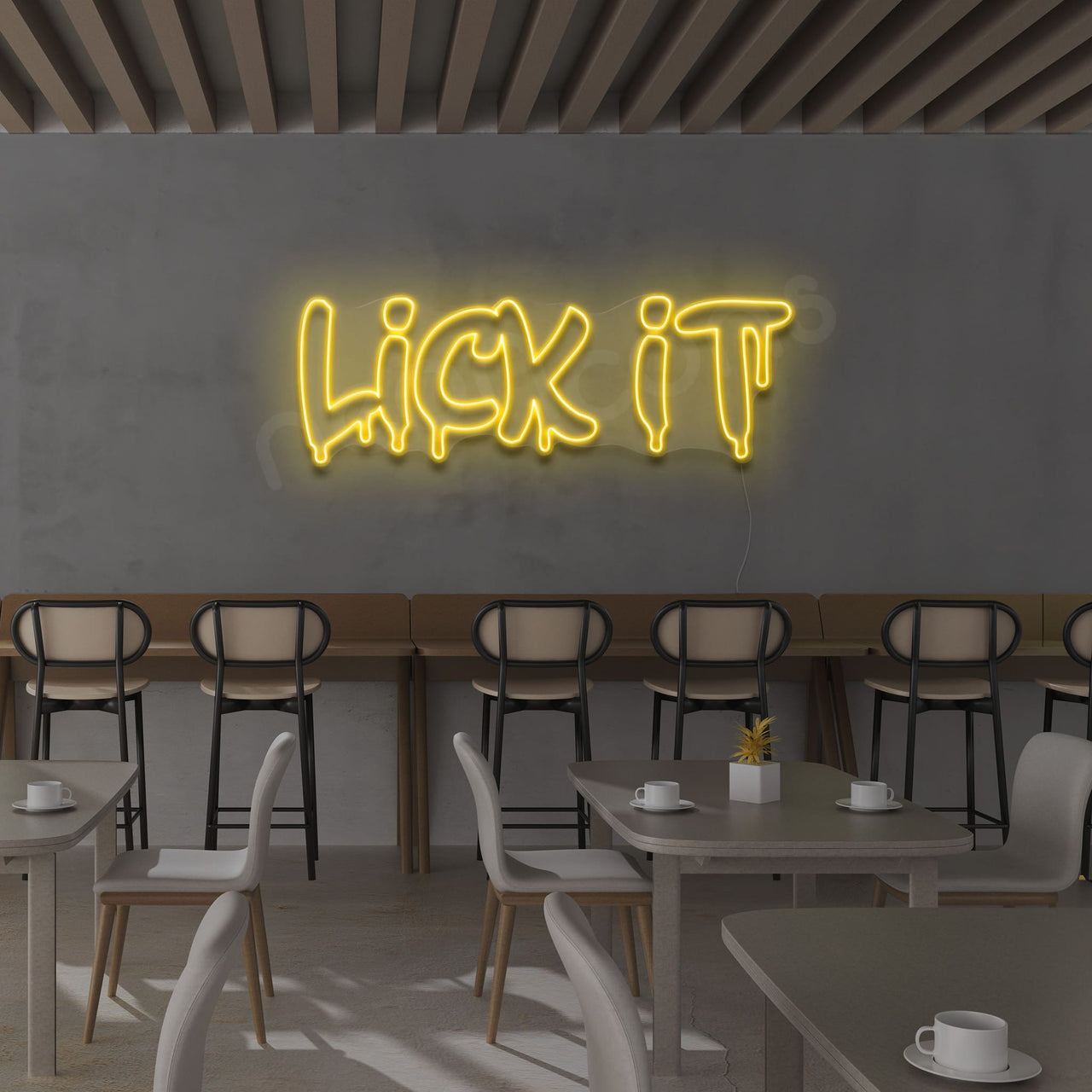 "Lick It" Neon Sign 60cm (2ft) / Yellow / LED by Neon Icons
