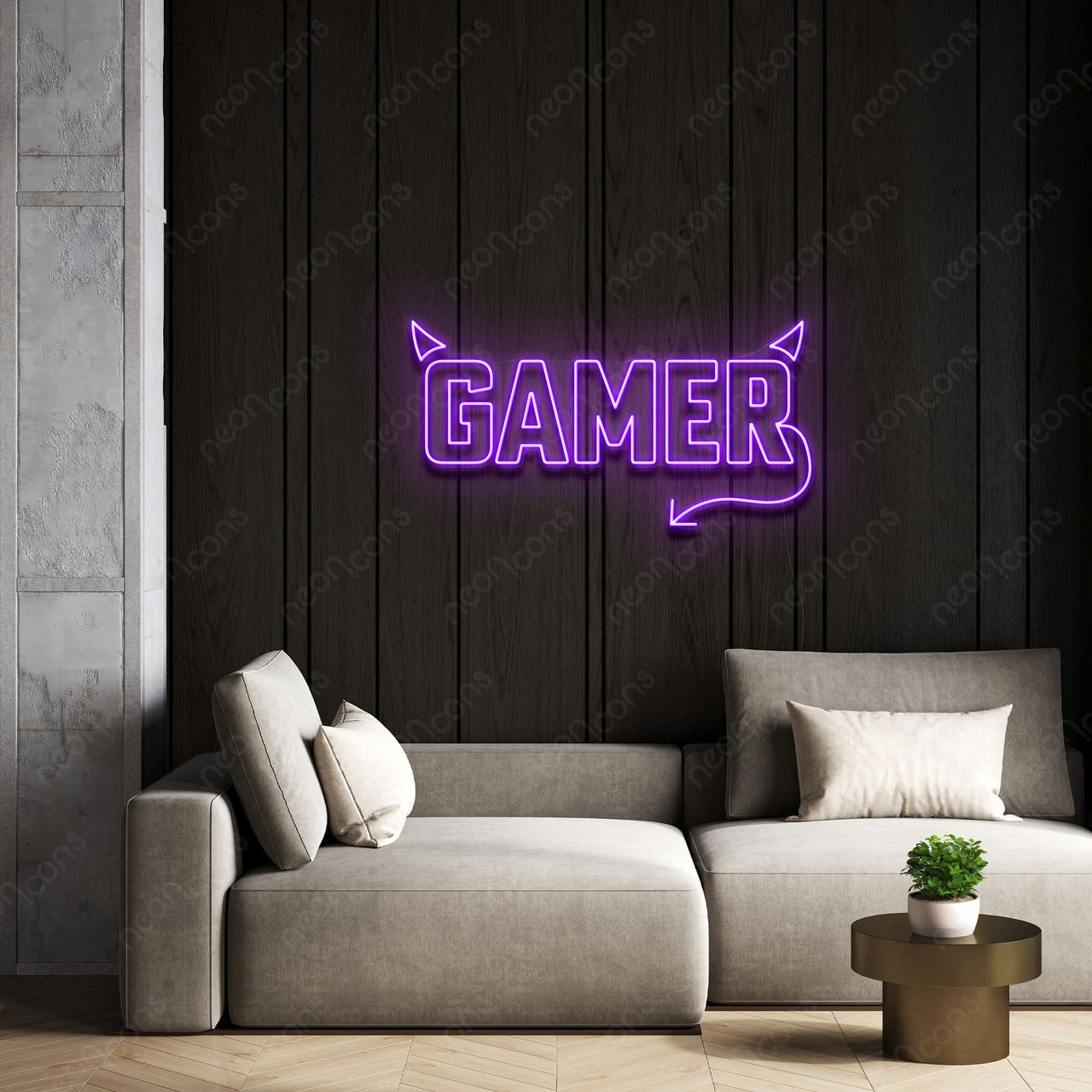 'Mischievous Gamer' Neon Sign by Neon Icons