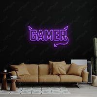 Thumbnail for 'Mischievous Gamer' Neon Sign by Neon Icons
