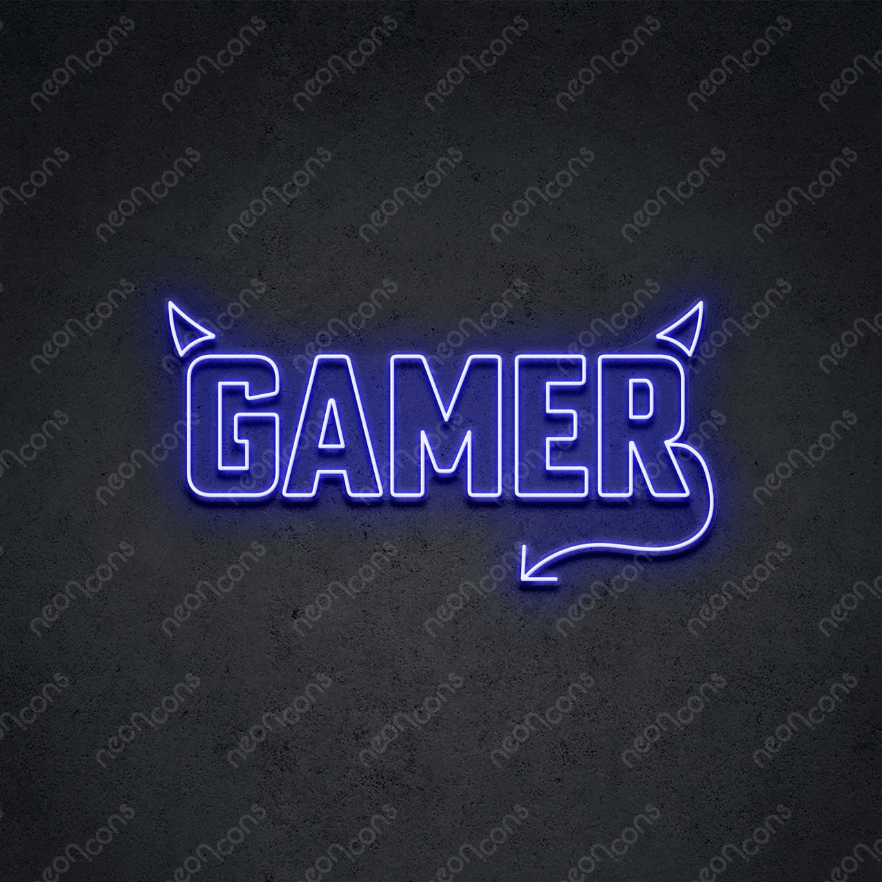 'Mischievous Gamer' Neon Sign 45cm (1.5ft) / Blue / LED by Neon Icons