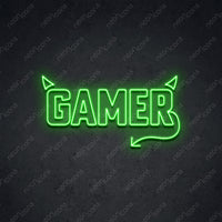 Thumbnail for 'Mischievous Gamer' Neon Sign 45cm (1.5ft) / Green / LED by Neon Icons