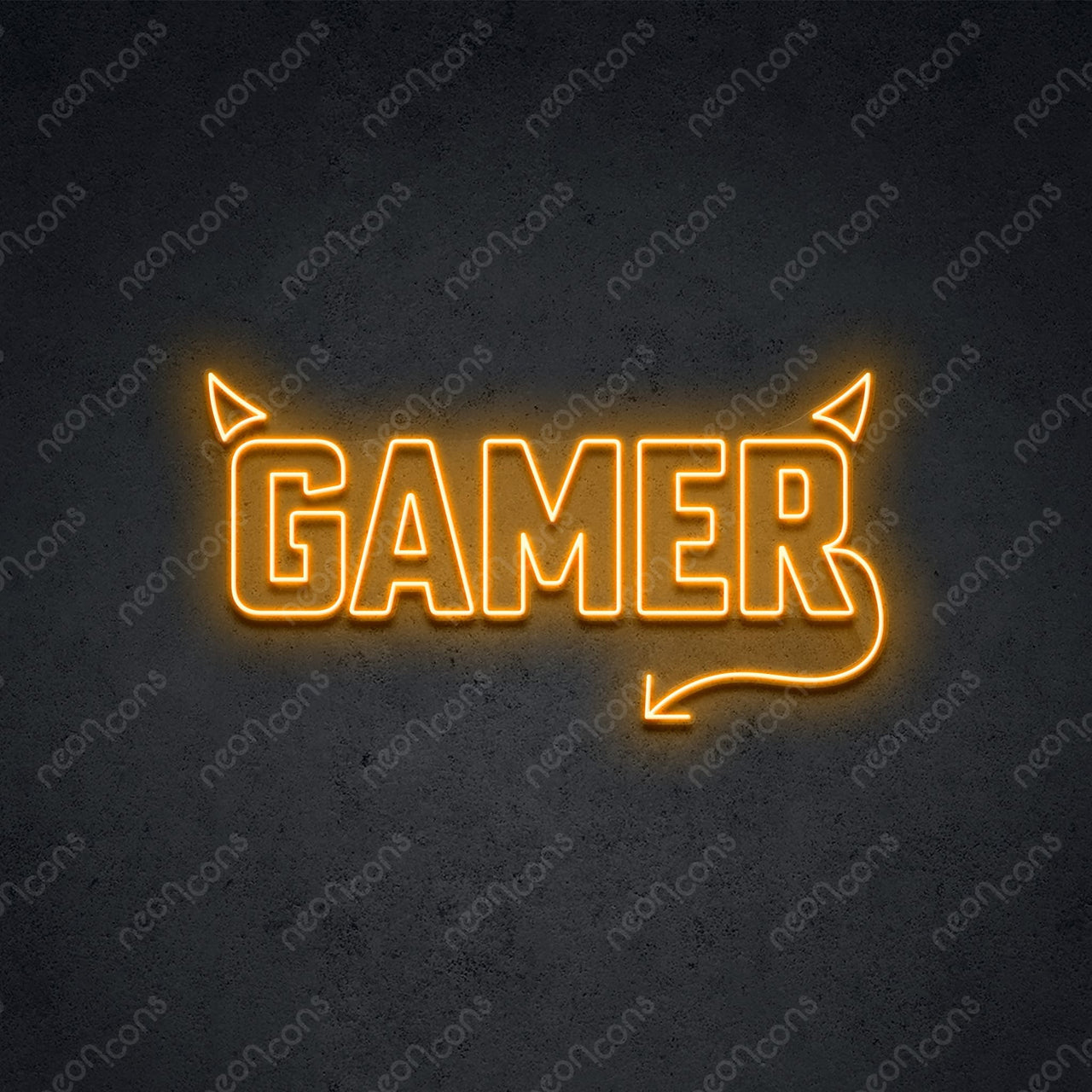 'Mischievous Gamer' Neon Sign 45cm (1.5ft) / Orange / LED by Neon Icons