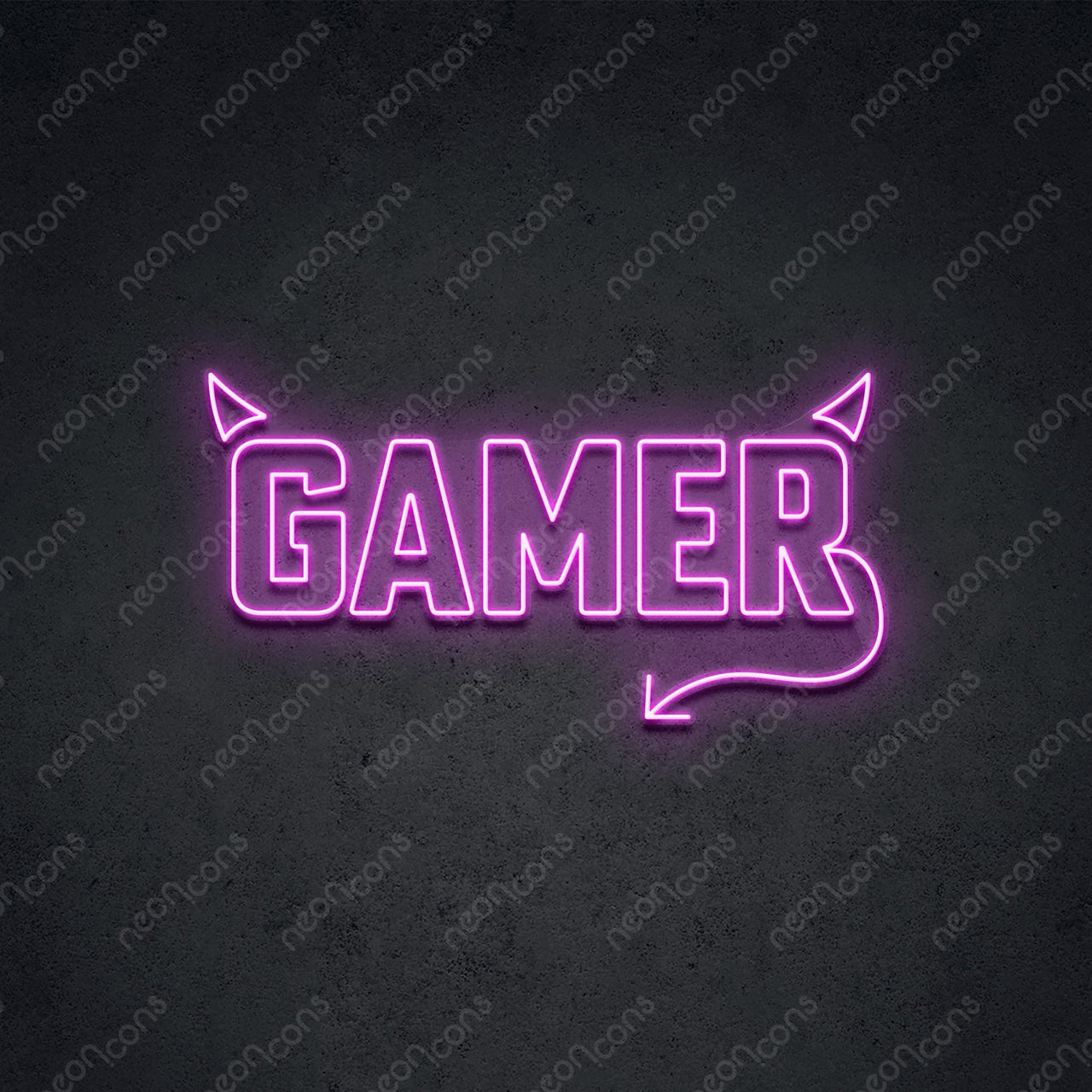 'Mischievous Gamer' Neon Sign 45cm (1.5ft) / Pink / LED by Neon Icons