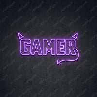 Thumbnail for 'Mischievous Gamer' Neon Sign 45cm (1.5ft) / Purple / LED by Neon Icons