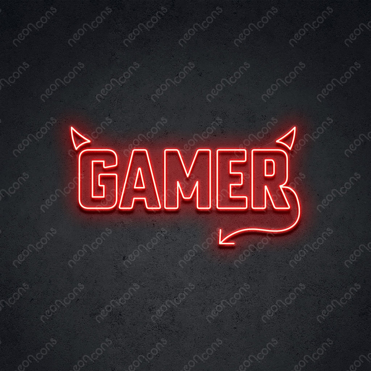 'Mischievous Gamer' Neon Sign 45cm (1.5ft) / Red / LED by Neon Icons