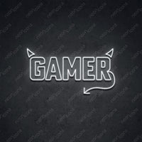 Thumbnail for 'Mischievous Gamer' Neon Sign 45cm (1.5ft) / White / LED by Neon Icons