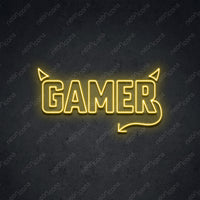 Thumbnail for 'Mischievous Gamer' Neon Sign 45cm (1.5ft) / Yellow / LED by Neon Icons