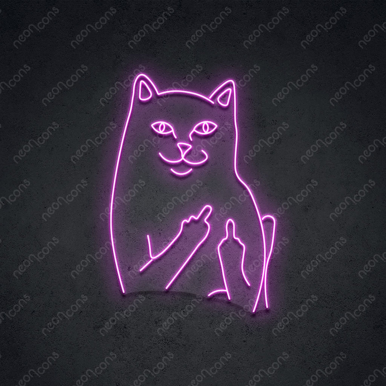 "Mr. Bad Cat" LED Neon Sign 60cm (2ft) / Pink / LED Neon by Neon Icons