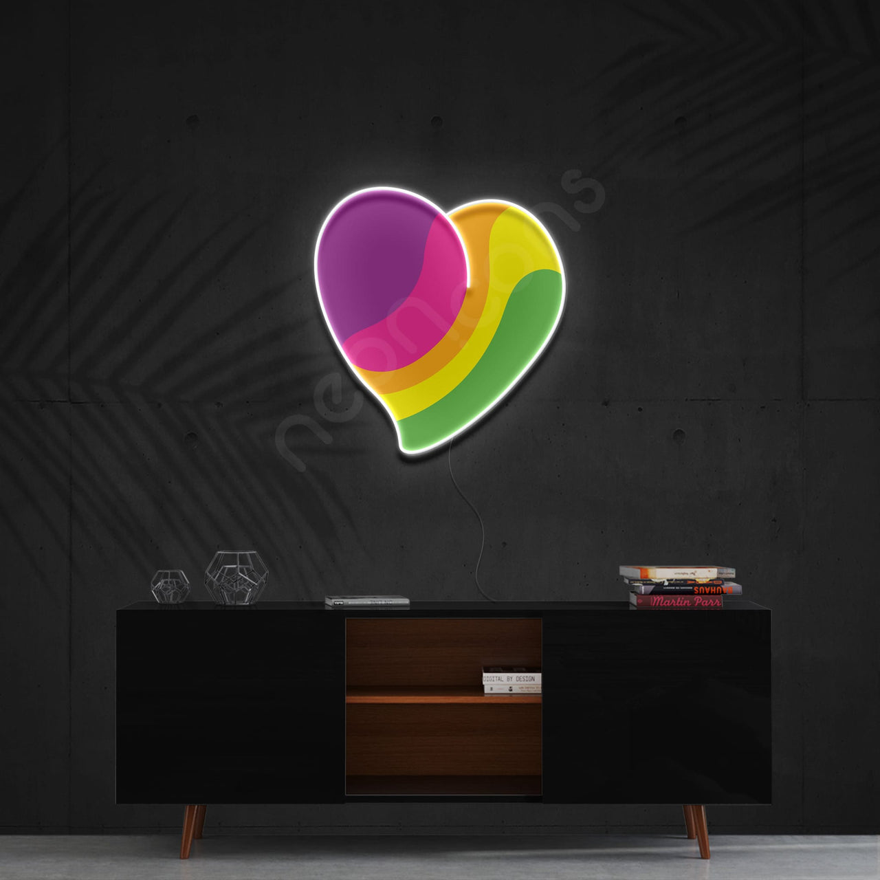 "Multicolored Heart" Neon x Acrylic Artwork by Neon Icons