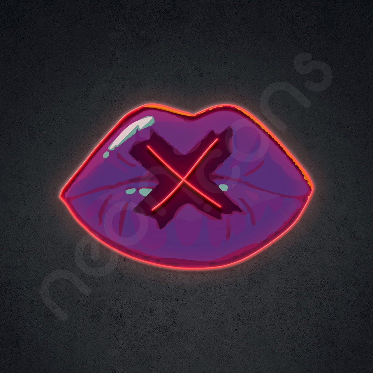 "My Lips Are Sealed" Neon x Acrylic Artwork by Neon Icons