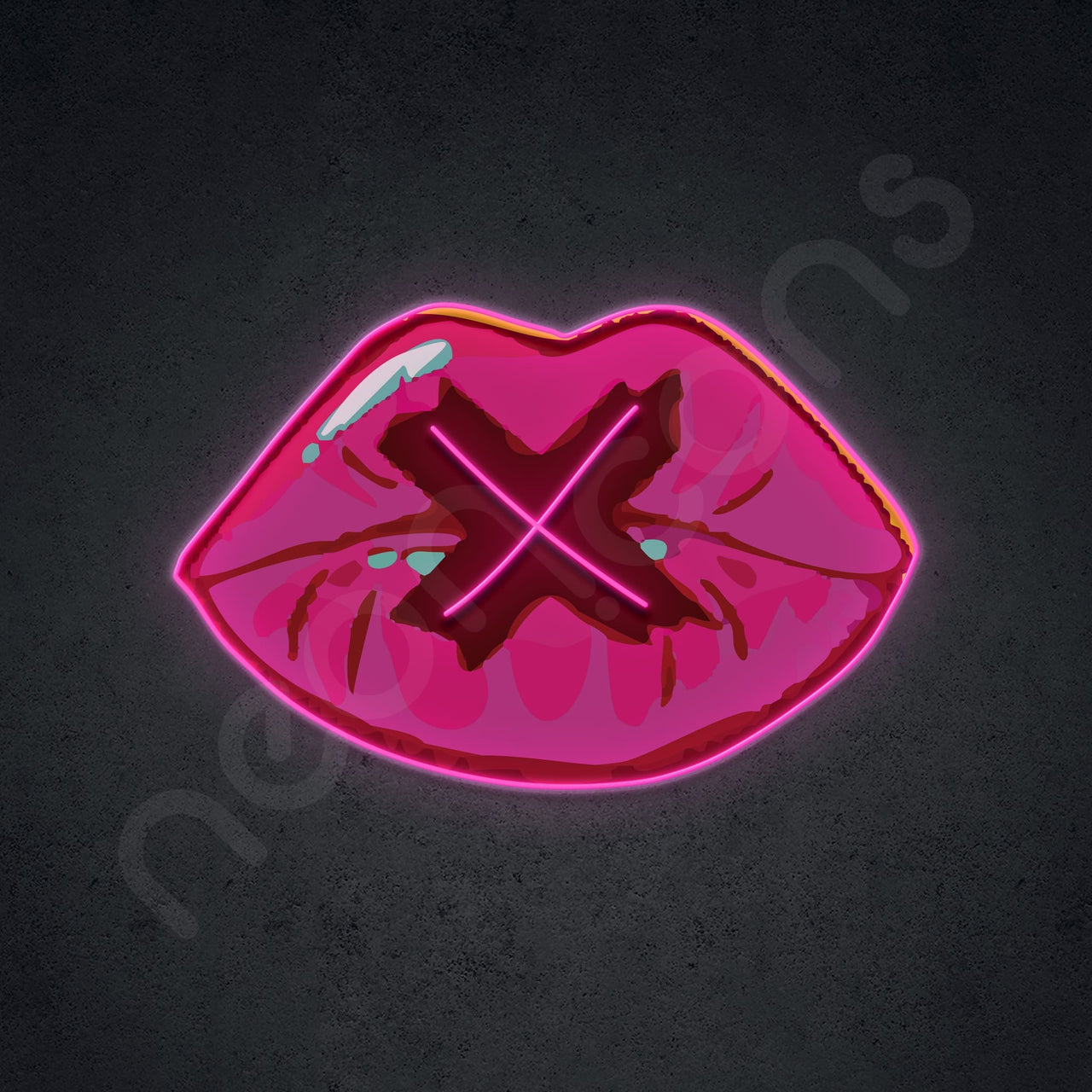 "My Lips Are Sealed" Neon x Acrylic Artwork by Neon Icons