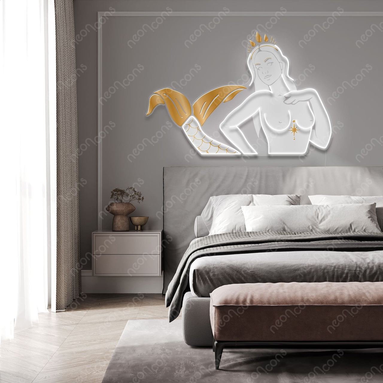 "Pisces Goddess" LED Neon x Print x Reflective Acrylic by Neon Icons