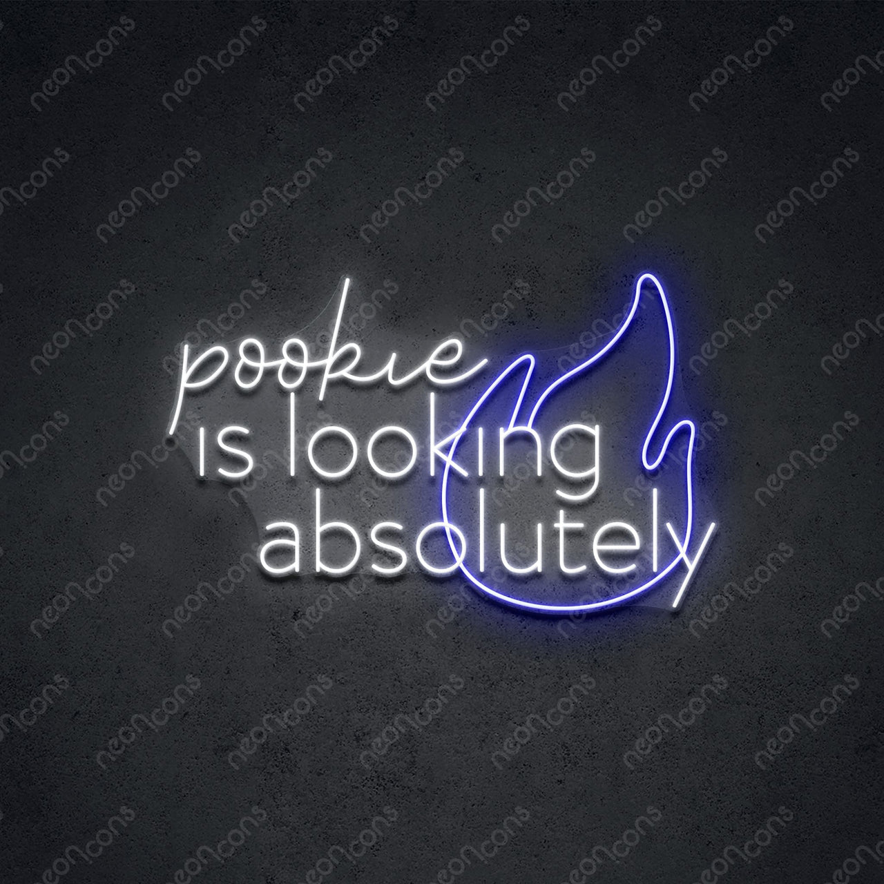 "Pookie Is Fire" LED Neon 45cm (1.5ft) / Blue / LED Neon by Neon Icons