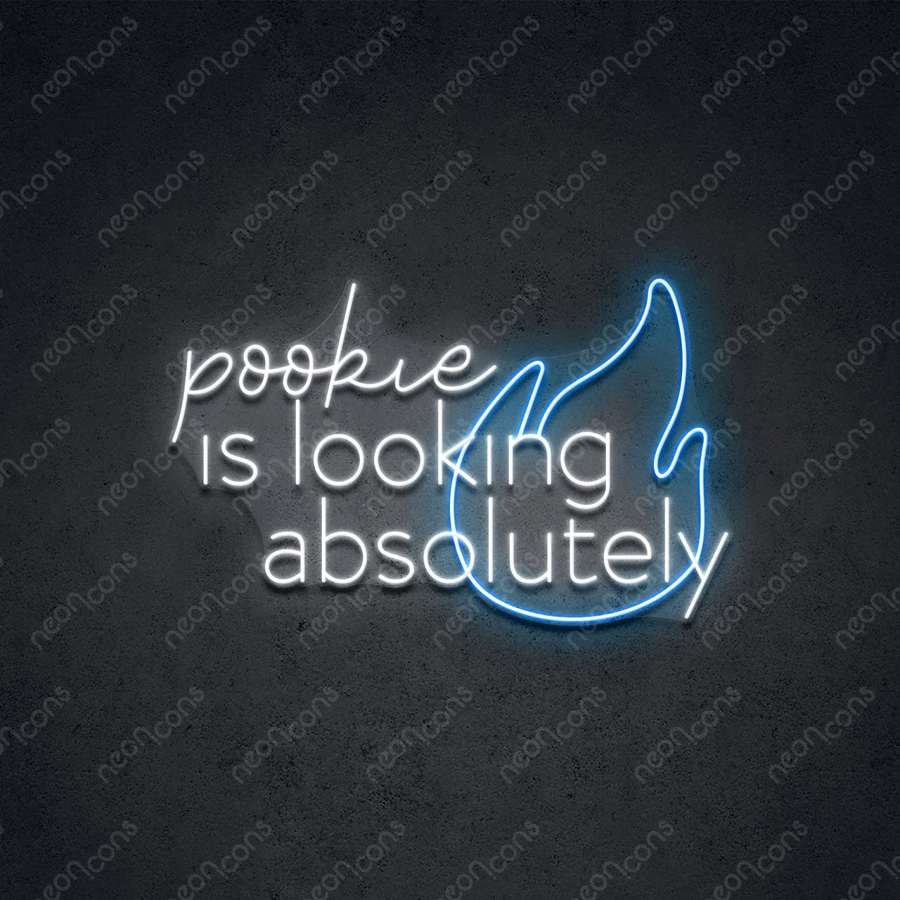 "Pookie Is Fire" LED Neon 45cm (1.5ft) / Ice Blue / LED Neon by Neon Icons